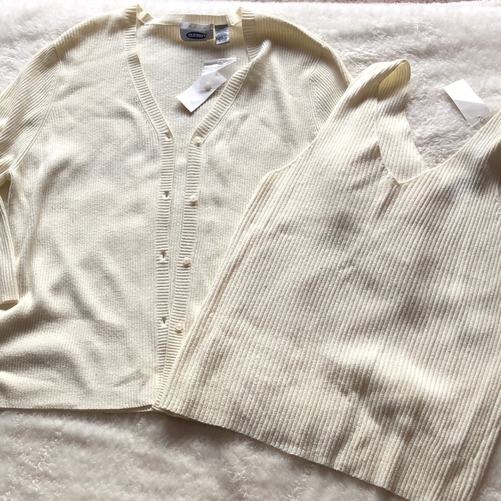 Old Navy Ivory Sweater and Cardigan Set